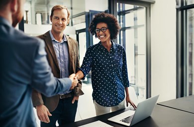 Two people shaking hands